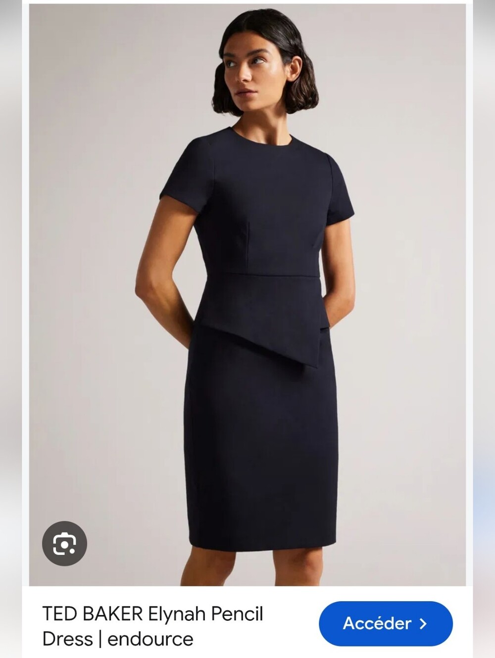 TED BAKER Elynah Pencil Navy Dress Sz Small